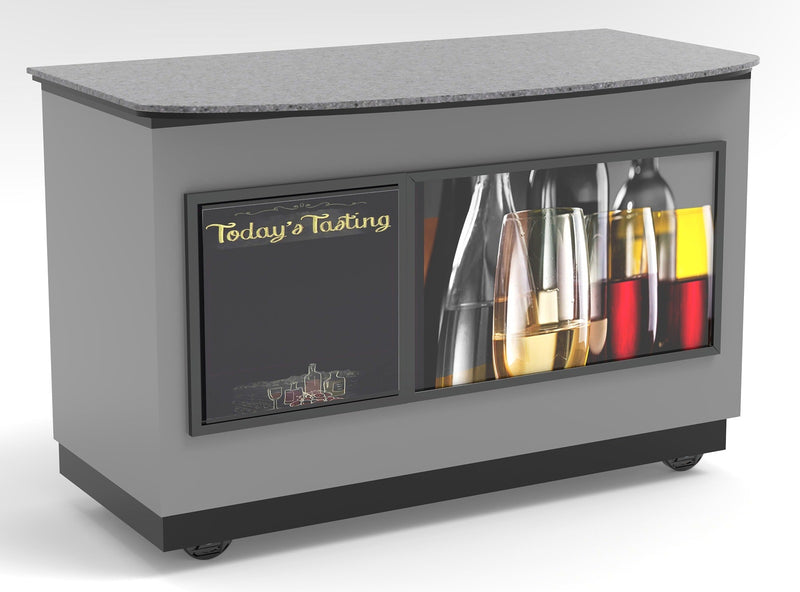 Curved Top Mobile Sampling / Tasting Counter: 48" & 64"