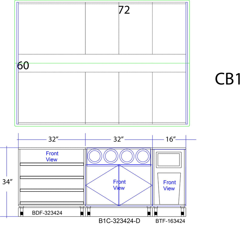 Modular Coffee / Beverage Prep Island: 83.5"L x 60"D - Modern Store Equipment | www.modernstoreequipment.com