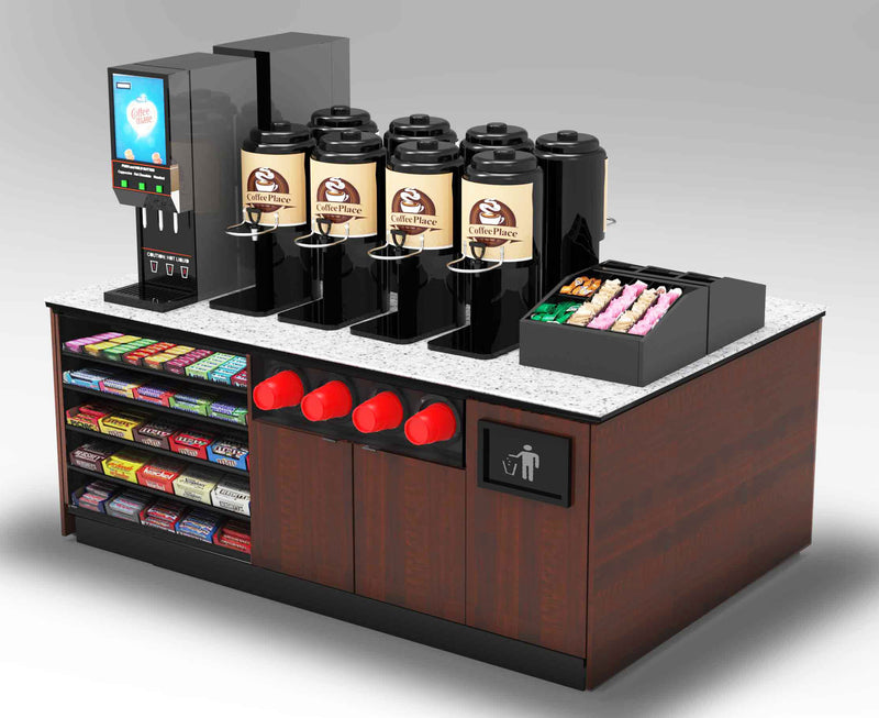Modular Coffee / Beverage Prep Island: 83.5"L x 60"D