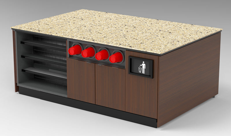 Modular Coffee / Beverage Prep Island: 83.5"L x 60"D
