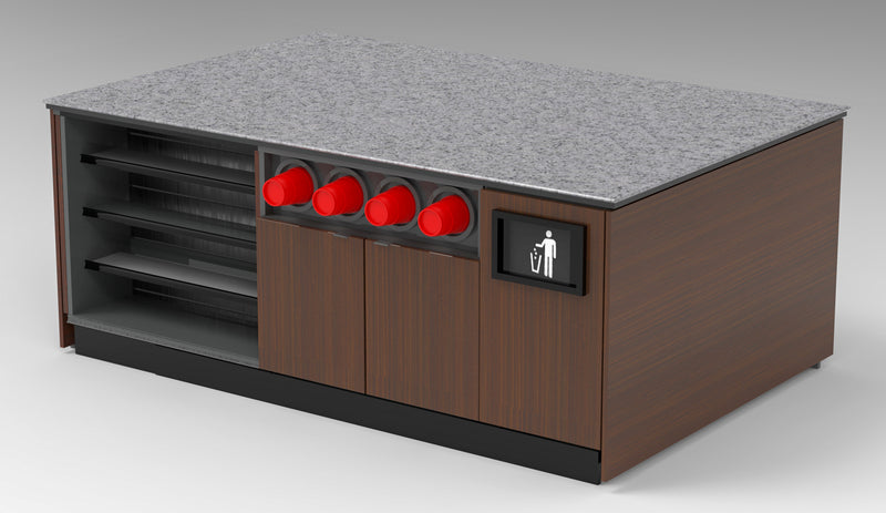 Modular Coffee / Beverage Prep Island: 83.5"L x 60"D