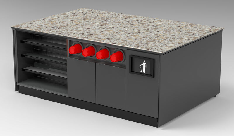 Modular Coffee / Beverage Prep Island: 83.5"L x 60"D