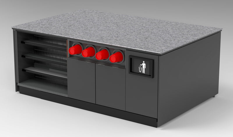 Modular Coffee / Beverage Prep Island: 83.5"L x 60"D