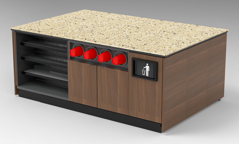 Modular Coffee / Beverage Prep Island: 83.5"L x 60"D