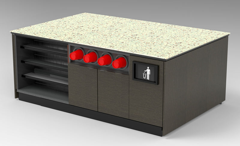 Modular Coffee / Beverage Prep Island: 83.5"L x 60"D