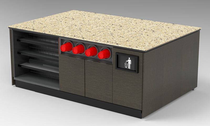 Modular Coffee / Beverage Prep Island: 83.5"L x 60"D
