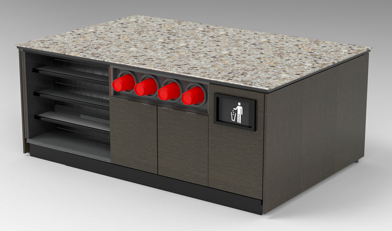 Modular Coffee / Beverage Prep Island: 83.5"L x 60"D