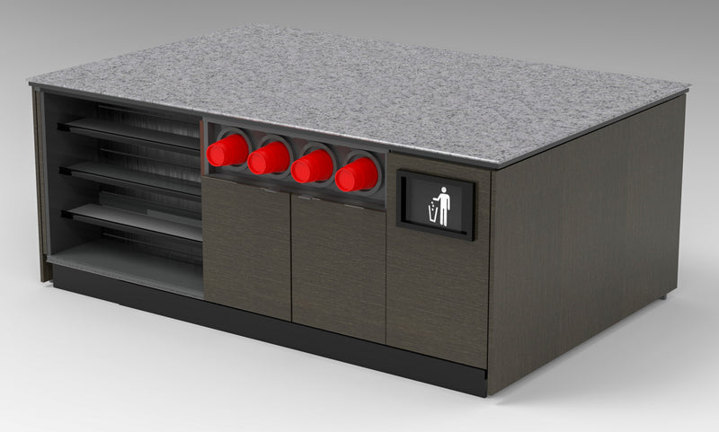 Modular Coffee / Beverage Prep Island: 83.5"L x 60"D
