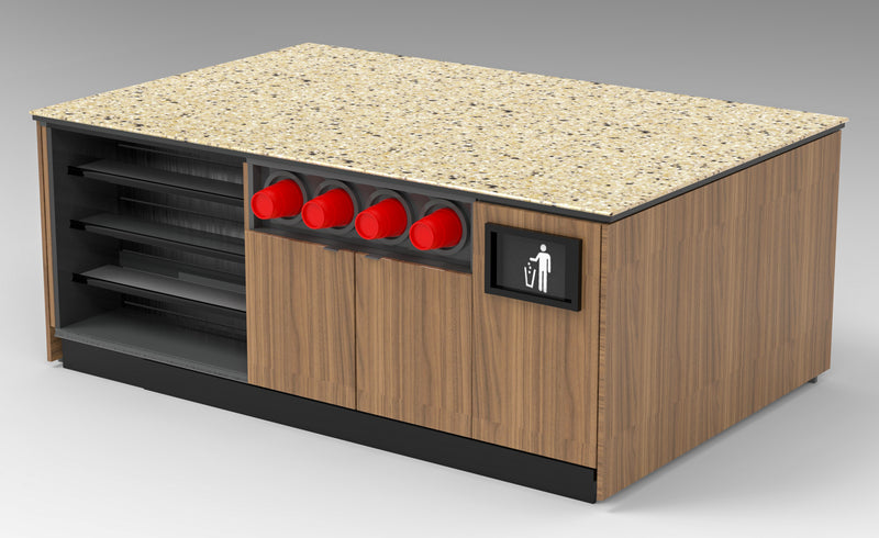 Modular Coffee / Beverage Prep Island: 83.5"L x 60"D