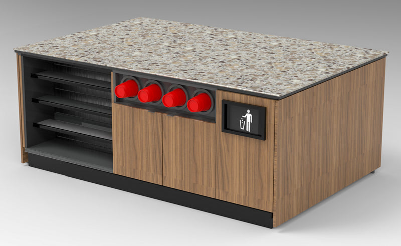 Modular Coffee / Beverage Prep Island: 83.5"L x 60"D