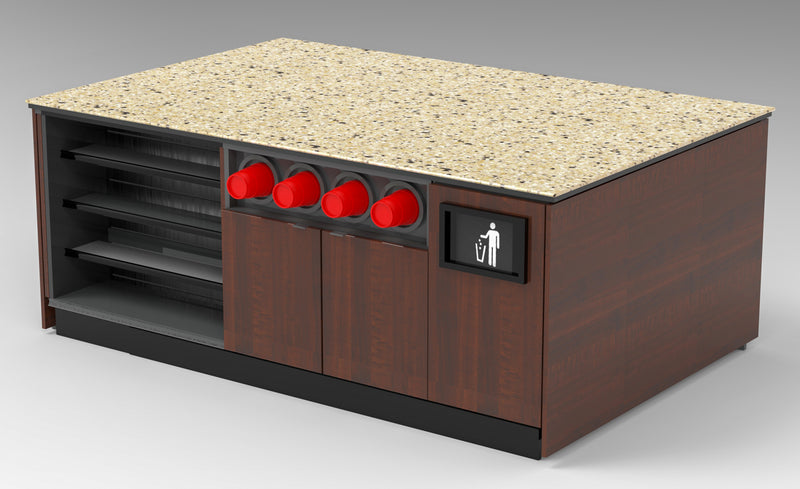 Modular Coffee / Beverage Prep Island: 83.5"L x 60"D