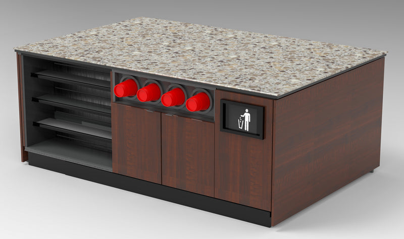 Modular Coffee / Beverage Prep Island: 83.5"L x 60"D