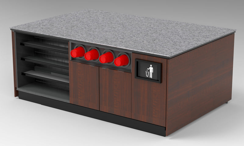 Modular Coffee / Beverage Prep Island: 83.5"L x 60"D