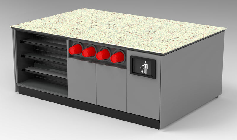 Modular Coffee / Beverage Prep Island: 83.5"L x 60"D