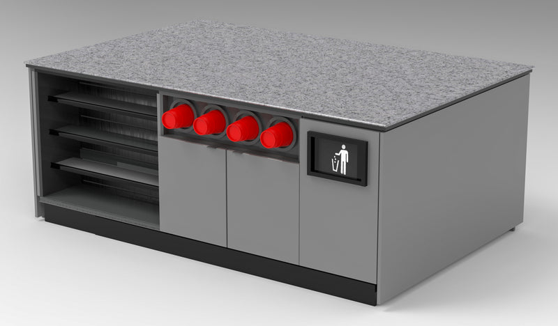 Modular Coffee / Beverage Prep Island: 83.5"L x 60"D
