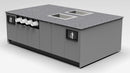 Coffee & Beverage Prep Island • 2 Refrigerated Pans, Cup Dispenser, Trash: 99.5"L x 60"D