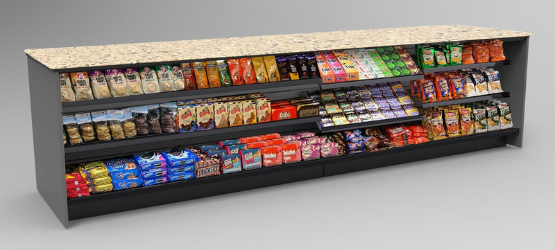 Straight Checkout Counter with LED: 4 Modular Sections