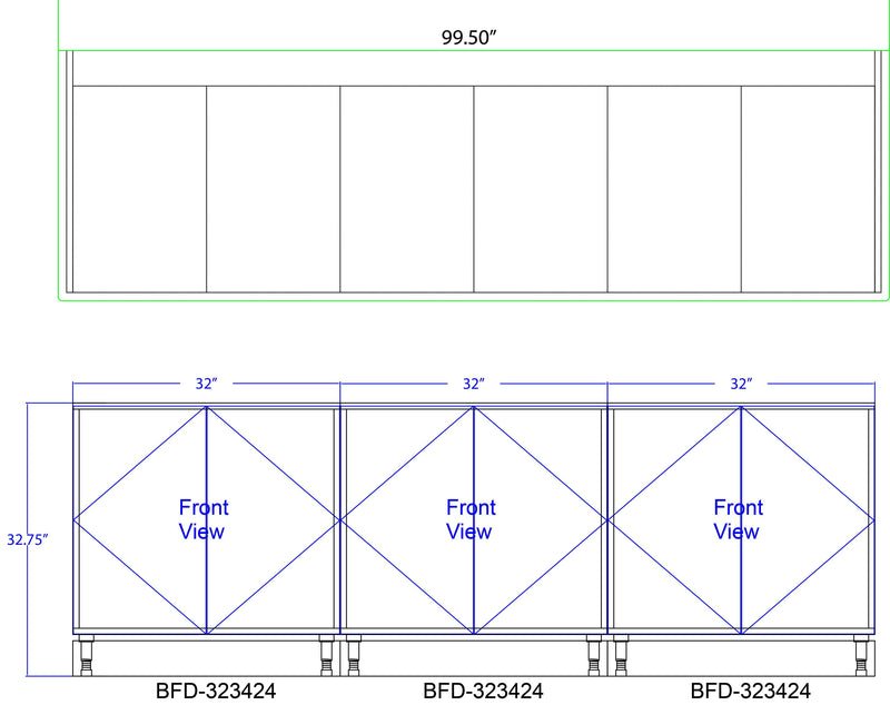 Modular Beverage & Food Wall Station with Doors: 99.5"L x 30"D - Modern Store Equipment | www.modernstoreequipment.com