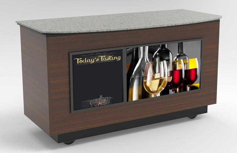 Curved Top Mobile Sampling / Tasting Counter: 48" & 64"