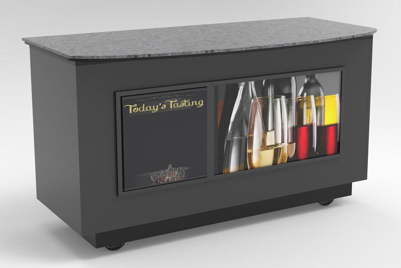 Curved Top Mobile Sampling / Tasting Counter: 48" & 64"