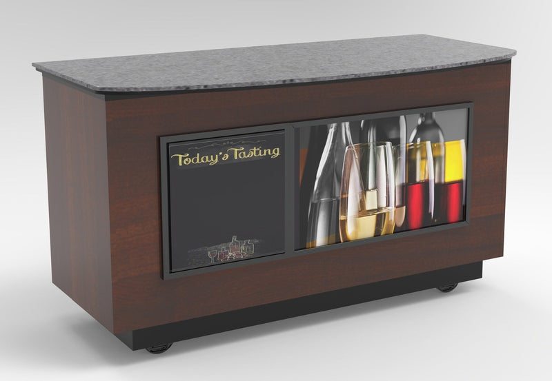 Curved Top Mobile Sampling / Tasting Counter: 48" & 64"