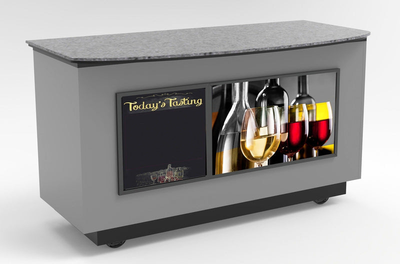 Curved Top Mobile Sampling / Tasting Counter: 48" & 64"