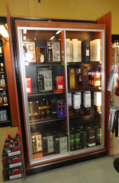 Tall Locking Display Case for Valuable Wine & Spirits