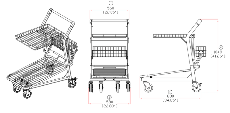 VersaCart EZ Tote 570 Metal Shopping Cart