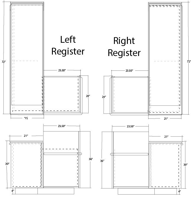 L-Shaped Checkout Counter - 44