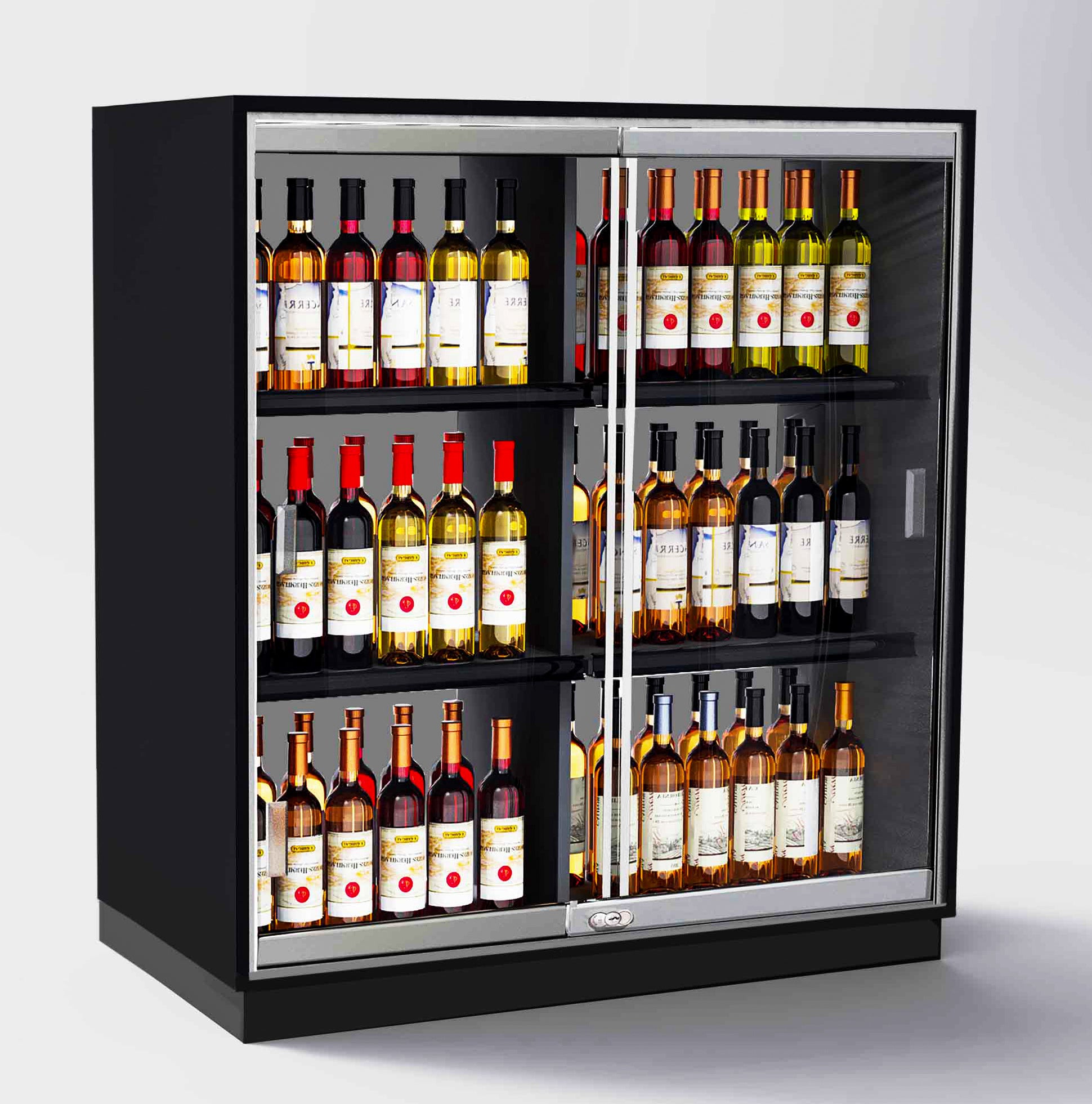 Low Locking Display Case for Valuable Wine & Spirits
