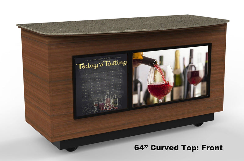 Curved Top Mobile Tasting Bar: 48" & 64" - Modern Store Equipment | www.modernstoreequipment.com