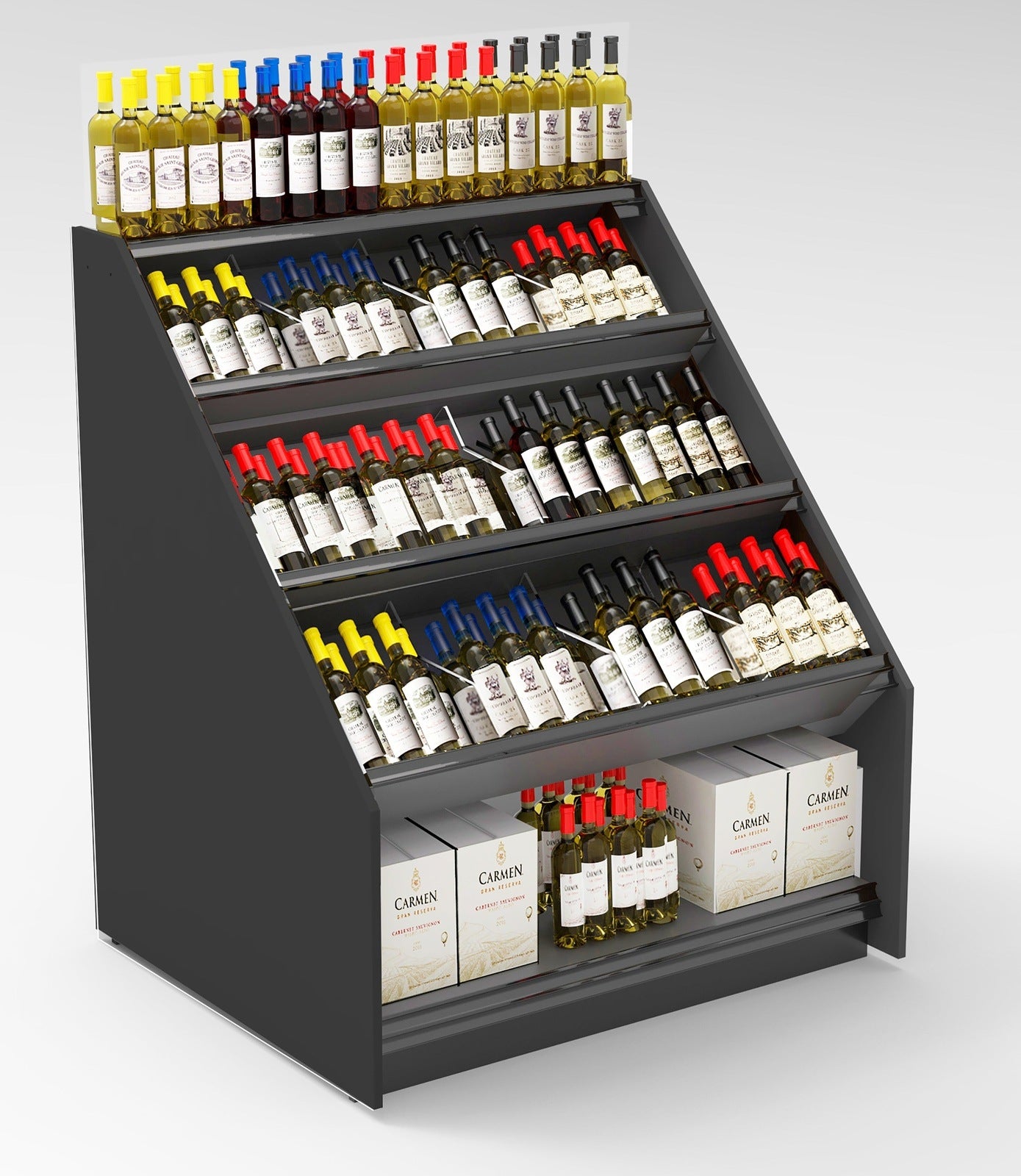3-Tier Tilted Wine Rack Display