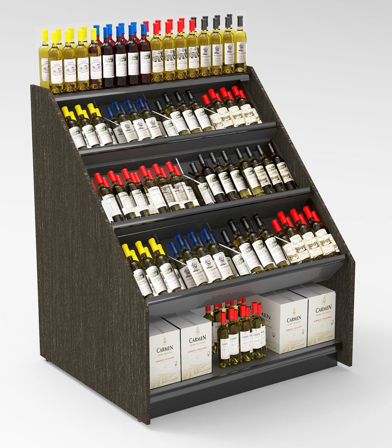 3-Tier Tilted Wine Rack Display