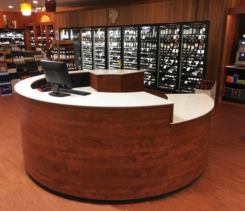 9' Round Tasting Bar Counter with 3 Work Levels - Modern Store Equipment | www.modernstoreequipment.com