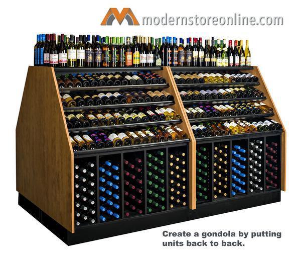 high capacity wine merchandiser, wine display