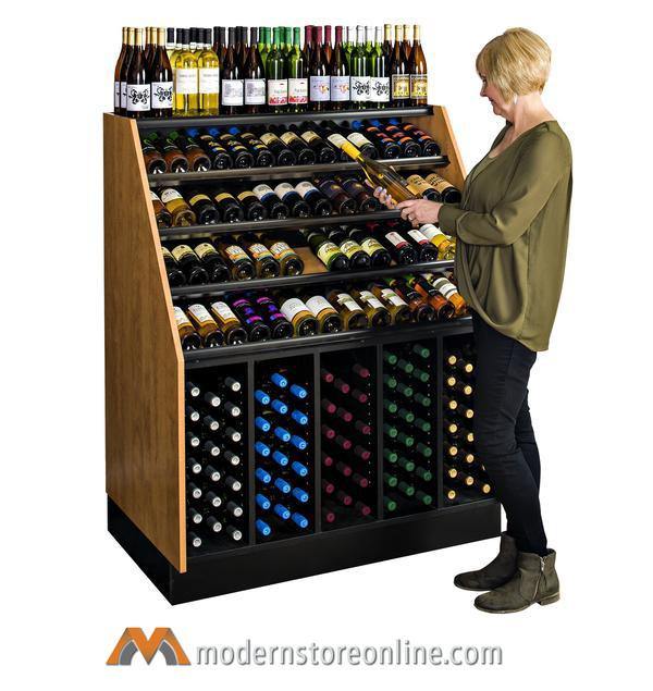 high capacity wine merchandiser, wine display