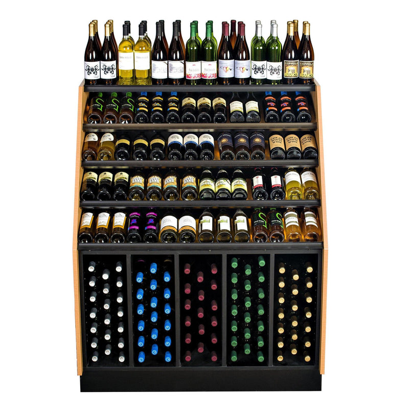 high capacity wine merchandiser, wine display