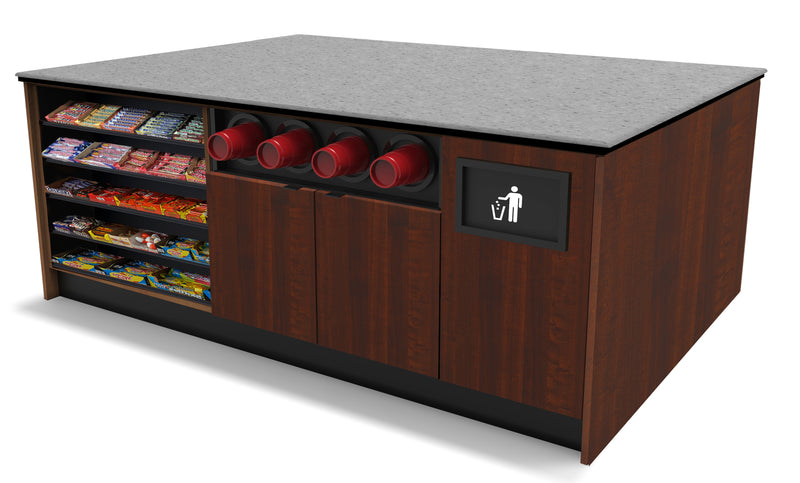 Modular Coffee / Beverage Prep Island: 83.5"L x 60"D