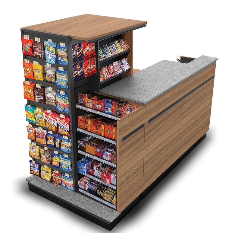 Compact Checkout with 3-Sided Merchandising
