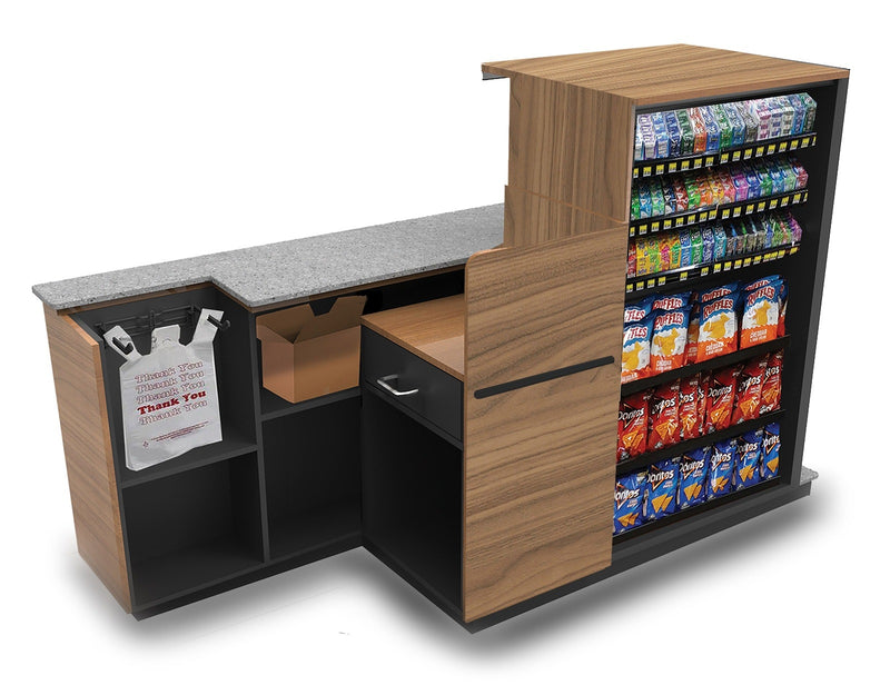Compact Checkout with 3-Sided Merchandising