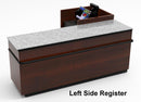L-Shaped Checkout Counter • Right or Left Side Register • 71.5"W x 44"D x 34.5"H - Modern Store Equipment
