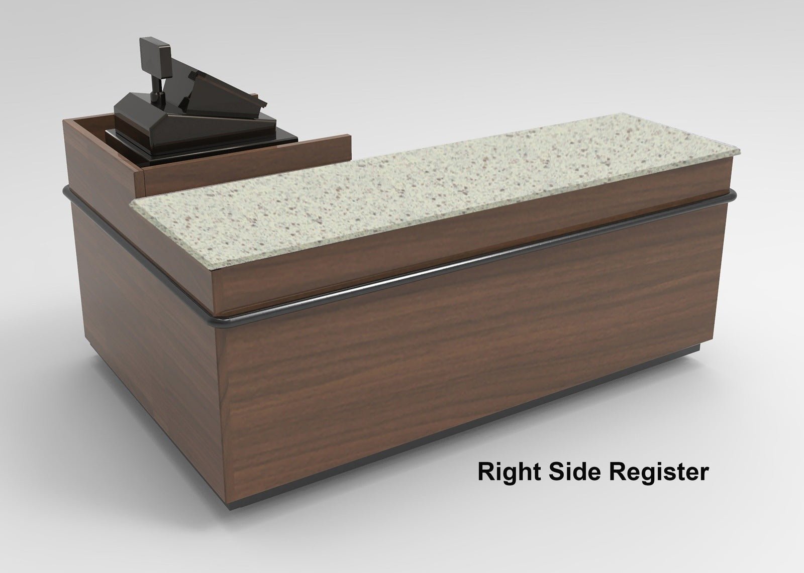 L-Shaped Checkout Counter • Right or Left Side Register • 71.5