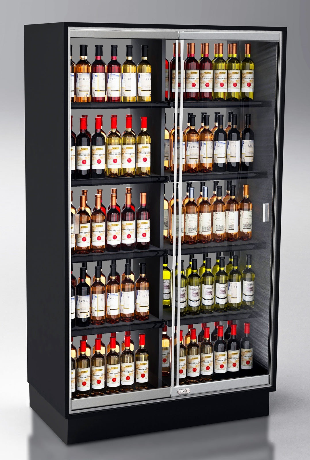 Tall Locking Display Case for Valuable Wine & Spirits
