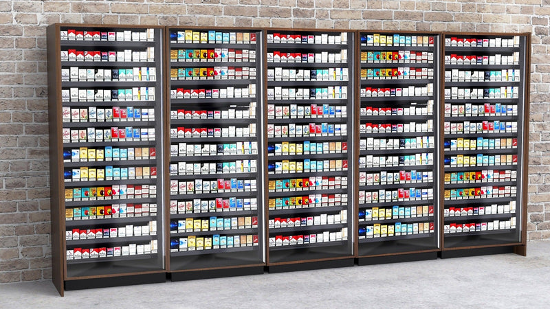 Modular Full Height Cigarette / Tobacco Merchandiser: 12 Shelves